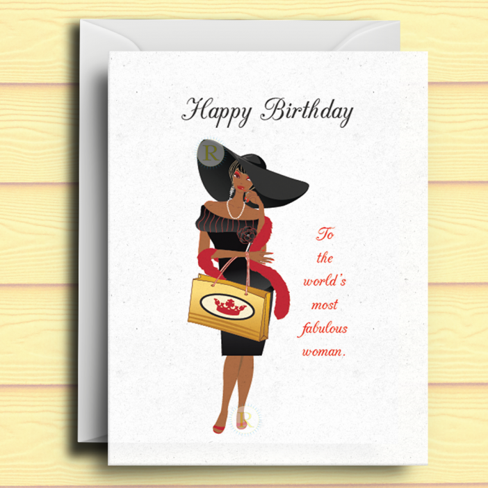 Black Woman Birthday Card C